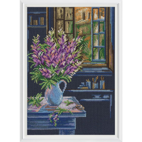 RTO counted cross stitch kit "In the moment, Purple", 17x25cm, DIY