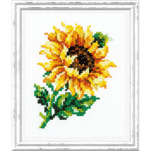 Magic Needle Zweigart Edition counted cross stitch kit "Small Sunflower", 9x11cm, DIY