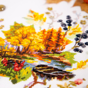 Magic Needle Zweigart Edition counted cross stitch kit "Autumn Elegy", 21x26cm, DIY