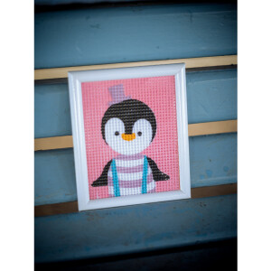Vervaco Stickpackung "Pinguin", Stickbild vorgezeichnet, 12,5x16cm