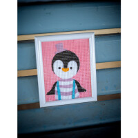 Vervaco stamped Embroidery kit "Pinguin", 12,5x16cm, DIY