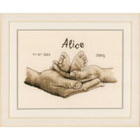 Vervaco counted cross stitch kit "Hands and feet", 27x18cm, DIY