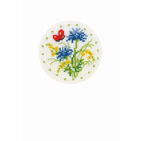 Vervaco kit de punto de cruz tarjetas de felicitación "Flores de campo Juego de 3" Juego de 3, 10,5x15cm, DIY