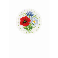 Vervaco kit de punto de cruz tarjetas de felicitación "Flores de campo Juego de 3" Juego de 3, 10,5x15cm, DIY