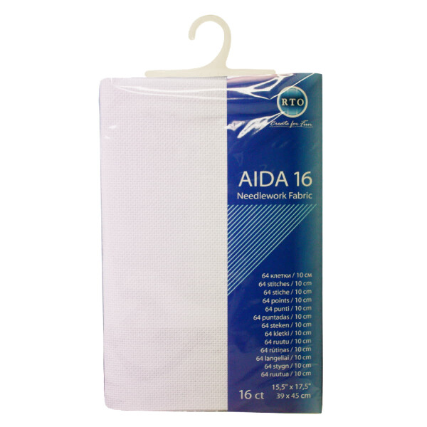 RTO Aida en blanco, 16 ct, blanco, 39x45cm