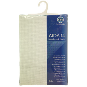 RTO Aida en blanco, 14ct, blanco, 39x45cm