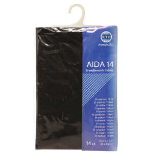 RTO Aida en blanco, 14ct, negro, 39x45cm