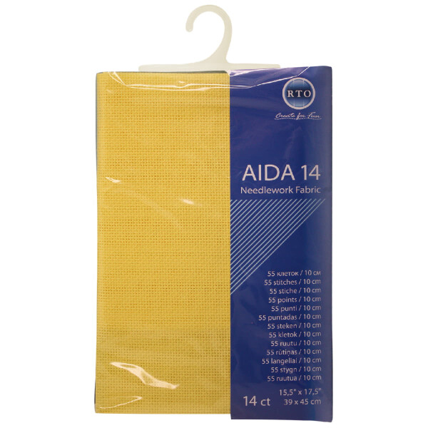 RTO Aida en blanco, 14ct, amarillo, 39x45cm
