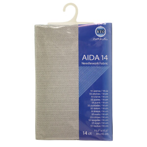 RTO Aida en blanco, 14ct, gris, 39x45cm