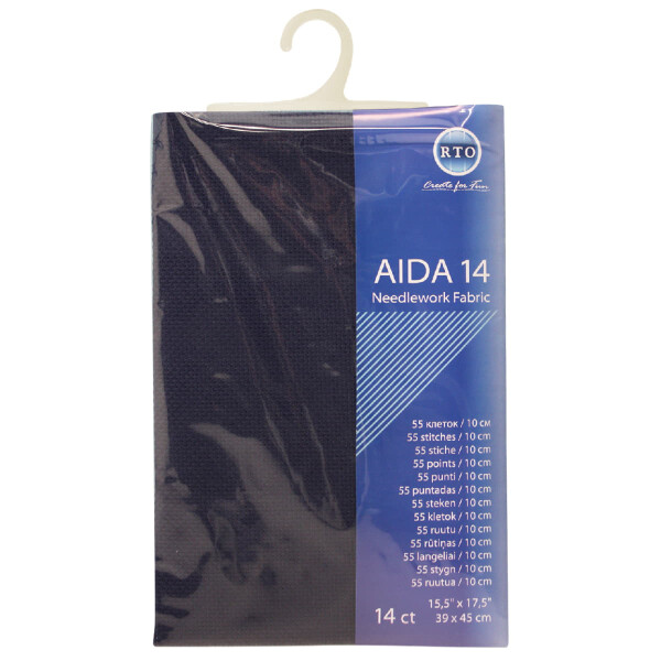 RTO Aida en blanco, 14ct, azul oscuro, 39x45cm