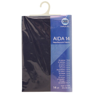RTO Aida en blanco, 14ct, azul oscuro, 39x45cm