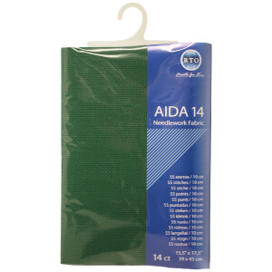 RTO Aida en blanco, 14ct, verde, 39x45cm