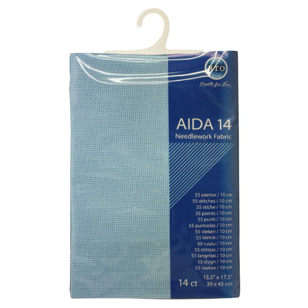 RTO Aida en blanco, 14ct, azul, 39x45cm