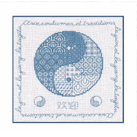Le Bonheur des Dames counted stitch kit "Yin And Yang Fa‚On Sashiko", 16x16cm, DIY