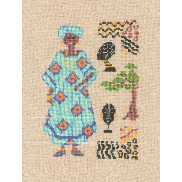 Le Bonheur des Dames kit punto croce Donna africana III, DIY, 10x14,5cm