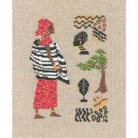 Le Bonheur des Dames counted cross stitch kit "African Woman IV", 10x14,5cm, DIY