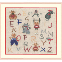Le Bonheur des Dames kit punto croce "Alphabet Cats", DIY, 20x 23cm