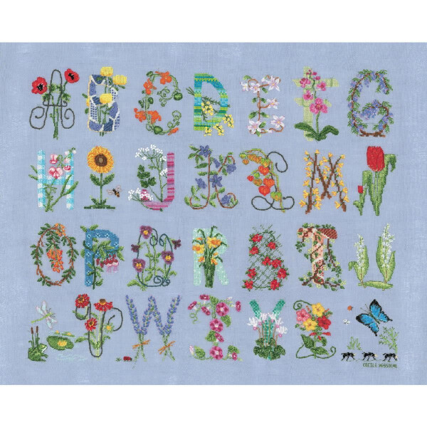 Le Bonheur des Dames counted cross stitch kit "Flowers Sampler", 32x39cm, DIY