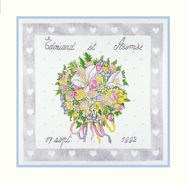Le Bonheur des Dames kit punto croce contato "Bouquet da sposa", 36x36cm, fai da te