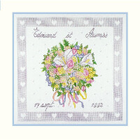 Le Bonheur des Dames kit punto croce contato "Bouquet da sposa", 36x36cm, fai da te
