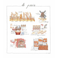 Le Bonheur des Dames counted cross stitch kit "Bread", 40x46cm, DIY