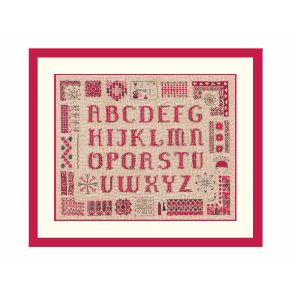 Kit de punto de cruz contado Le Bonheur des Dames "Couture Alphabet", 45,5x36,5cm, DIY