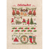 Le Bonheur des Dames counted cross stitch kit "December", 18x28cm, DIY