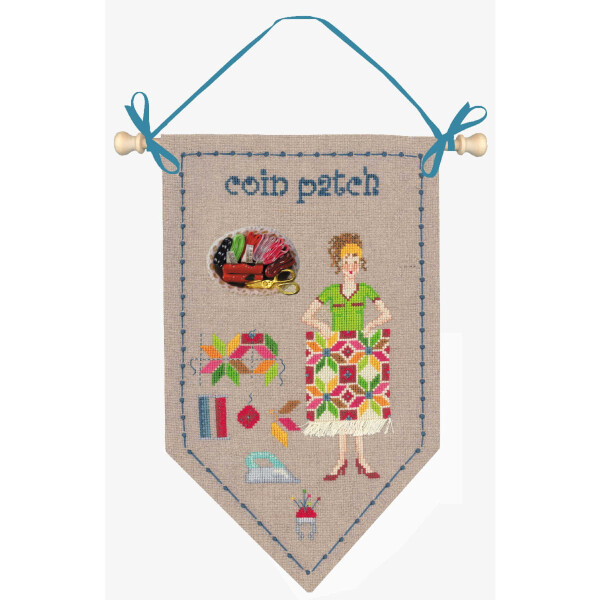 Le Bonheur des Dames counted cross stitch kit "Corner Patch", 14x24cm, DIY
