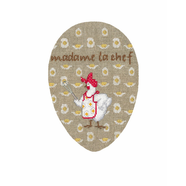 Le Bonheur des Dames counted cross stitch kit "Madam Chef Egg Box", 11x12cm, DIY