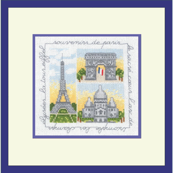 Kit point compté Le Bonheur des Dames "Souvenirs de Paris", 11,5x11,5cm, DIY