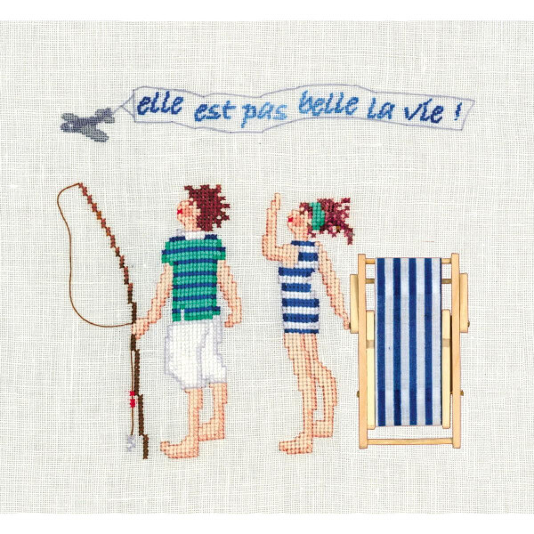 Le Bonheur des Dames kit punto croce contato "È una bella vita", 16,5x15 cm, fai da te