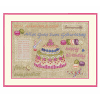 Le Bonheur des Dames counted cross stitch kit "Birthday Cake I", 31x23cm, DIY