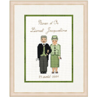 Le Bonheur des Dames counted cross stitch kit "Golden Wedding", 10x15cm, DIY
