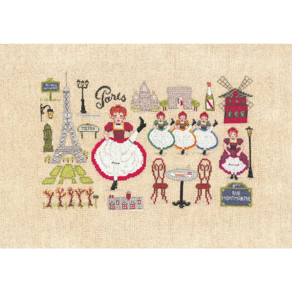 Le Bonheur des Dames counted cross stitch kit "Hello Paris", 19x30cm, DIY