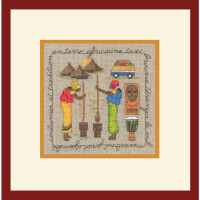 Le Bonheur des Dames counted cross stitch kit "In Africa", 11.5x11.5cm, DIY