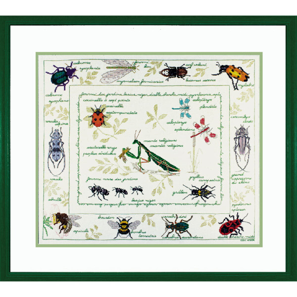 Kit de punto de cruz Le Bonheur des Dames "Insectos", DIY, 54x46cm