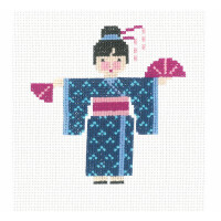 Kit point de croix Le Bonheur des Dames "Japonais", compté, DIY, 19x19cm