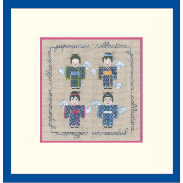Le Bonheur des Dames counted cross stitch kit "Japanese Miniature", 12,5x12,5cm, DIY