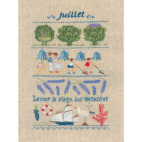 Le Bonheur des Dames counted cross stitch kit "July", 18x28cm, DIY