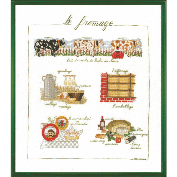 Le Bonheur des Dames counted cross stitch kit "Cheese", 40x46cm, DIY