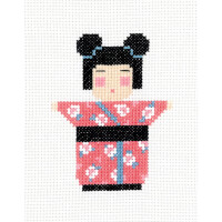Le Bonheur des Dames counted cross stitch kit "Kokeshi", 12,5x16cm, DIY