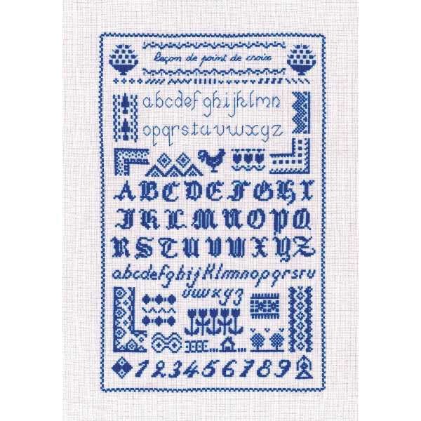 Le Bonheur des Dames counted cross stitch kit "Cross Stitch Lesson Blue", 18x29cm, DIY
