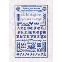 Le Bonheur des Dames telpakket "Cross Stitch Lesson Blue", 18x29cm, DIY