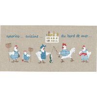 Le Bonheur des Dames counted cross stitch kit "Kitchen On The Sea Side", 37x12,5cm, DIY