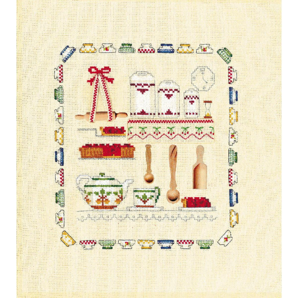 Le Bonheur des Dames counted cross stitch kit "Kitchen Accessories", 20x21cm, DIY