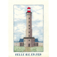 Le Bonheur des Dames Kreuzstich Set "Leuchtturm „BELLE-ILE-EN-MER“", Zählmuster, 10,5x17,5cm