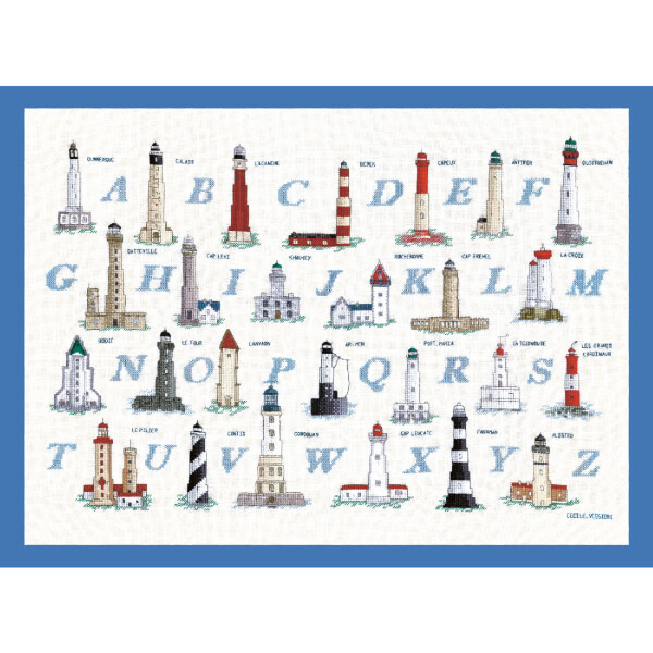 Le Bonheur des Dames counted cross stitch kit "Lighthouses", 32x48cm, DIY