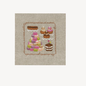 Le Bonheur des Dames counted cross stitch kit "Macarons", 12x12cm, DIY