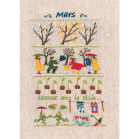 Le Bonheur des Dames counted cross stitch kit "March", 18x28cm, DIY