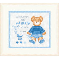Le Bonheur des Dames counted cross stitch kit "Matteo Birth", 10,5x10,5cm, DIY